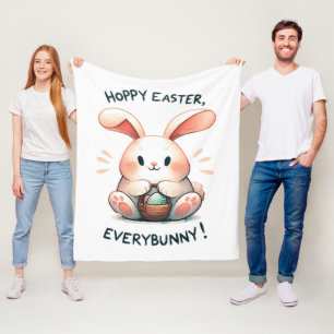 Easter Bunny Hoppy Easter, Everybunny! Fleece Blanket