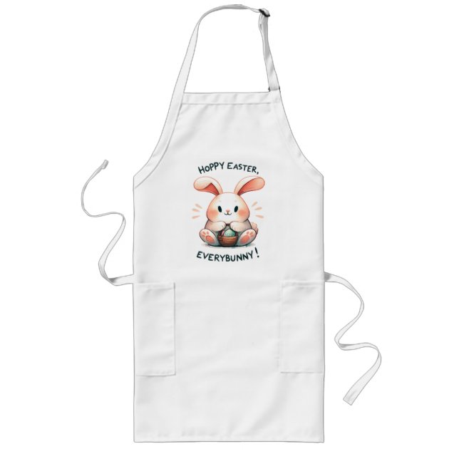 Easter Bunny Hoppy Easter, Everybunny! Long Apron (Front)