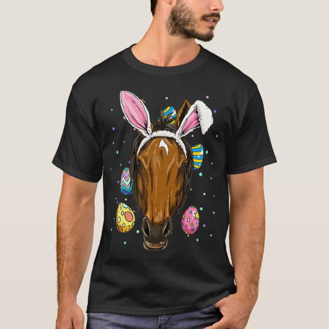 Easter Bunny Horse Funny Easter Horse Lover T-Shirt (Front)