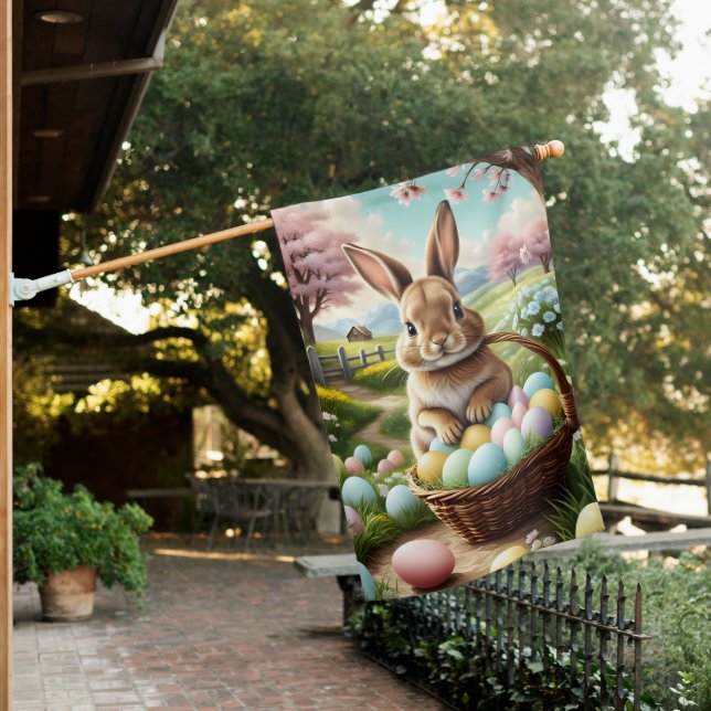 Easter Bunny House Flag (In SItu)