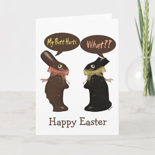 Easter Bunny Humor Holiday Card (Front)