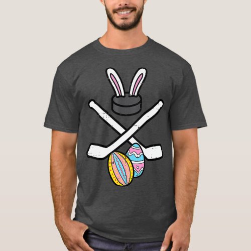 Easter Bunny Ice Hockey Funny Sports Goalie Men Bo T_Shirt