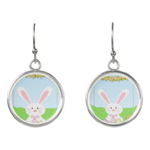 Easter bunny illustration earrings