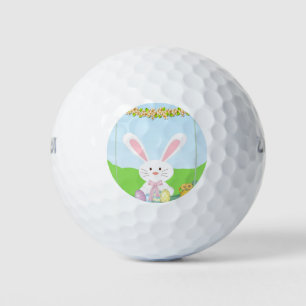 Easter bunny illustration golf balls
