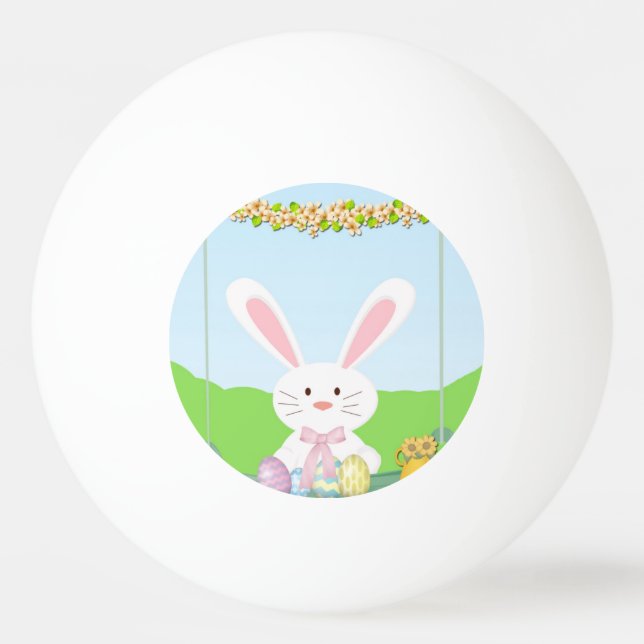 Easter bunny illustration ping pong ball (Front)
