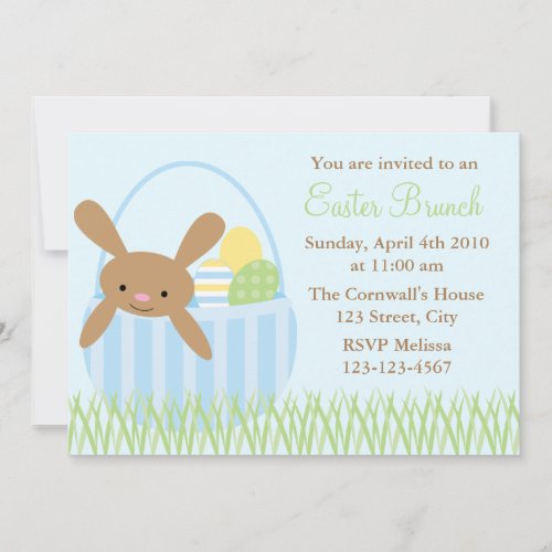 Easter Bunny in a Basket Personalized Announcements