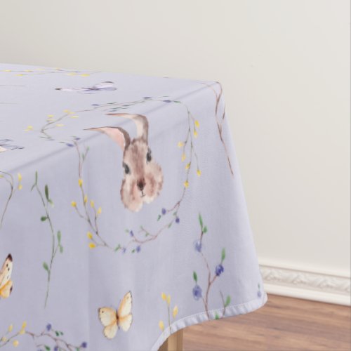 Easter Bunny In A Floral Wreath Tablecloth