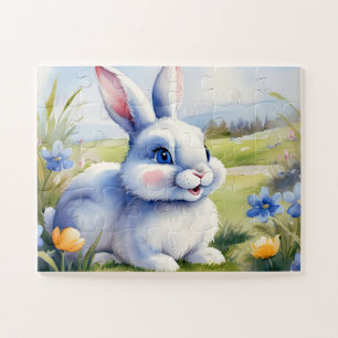 Easter bunny in a garden, Easter Jigsaw Puzzle