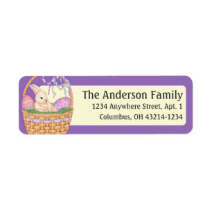 Easter Bunny in Easter Basket Address Labels