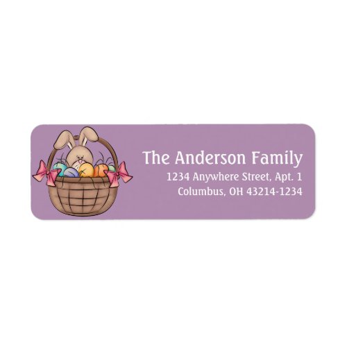 Easter Bunny in Easter Basket Address Labels