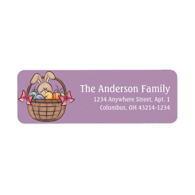 Easter Bunny in Easter Basket Address Labels (Front)