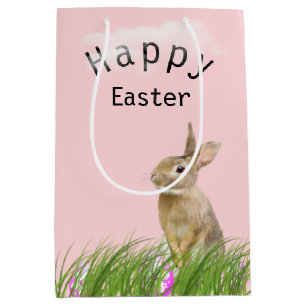 Easter Bunny In Grass with Eggs   Medium Gift Bag