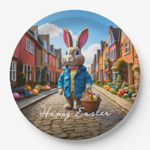 Easter bunny in the forest paper plates