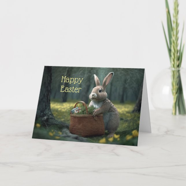 Easter Bunny in the Woods Easter Card (Front)