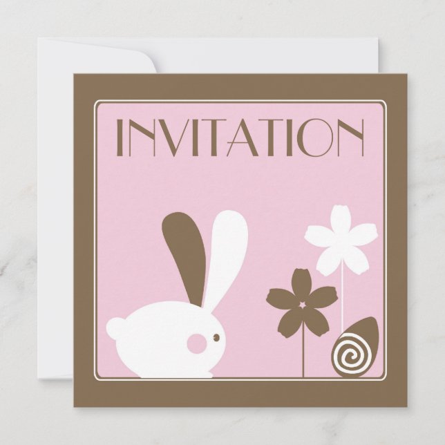 Easter Bunny Invitation Card (Front)