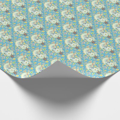 EASTER BUNNY JELLY BEAN DREAMS MOON WRAPPING PAPER