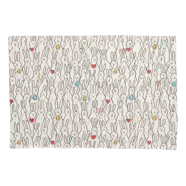 Easter Bunny: Joyful Seamless Fun. Pillow Case (Front)