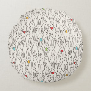 Easter Bunny: Joyful Seamless Fun. Round Pillow