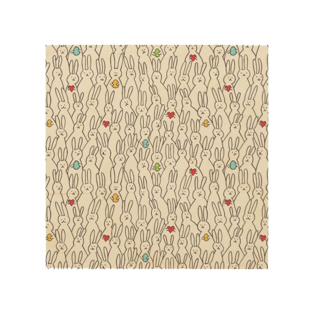 Easter Bunny: Joyful Seamless Fun. Wood Wall Art (Front)