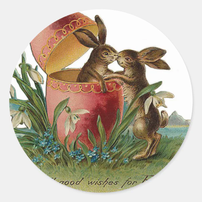 Chick Greeting Vintage Easter Kiss-Cut Stickers Victorian Easter Decal Pretty Easter Design Vintage Easter Decor Victorian Easter