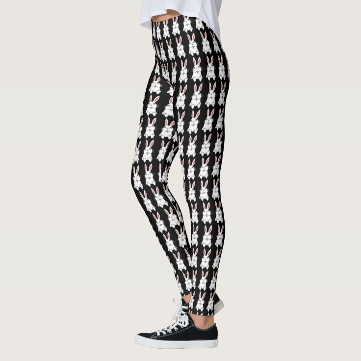 Easter Bunny Leggings Black Easter Legging Pants | Zazzle