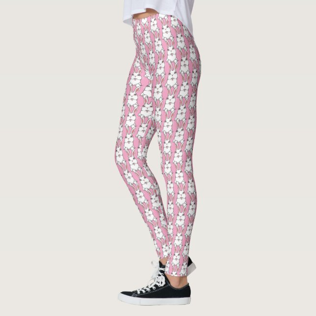 Easter Bunny Leggings Black Easter Legging Pants (Left)