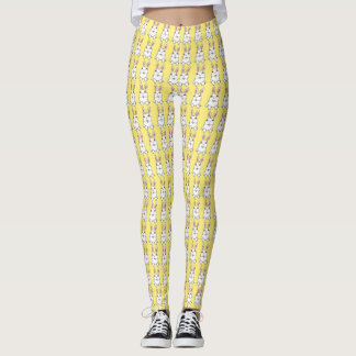 Easter Bunny Leggings Yellow Easter Legging Pants