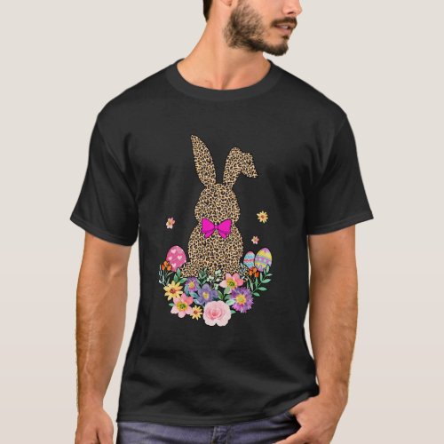 Easter Bunny Leopard Plaid Buffalo Rabbit Easter D T_Shirt