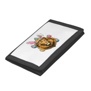 Easter Bunny Lion Easter Lion Tri-fold Wallet
