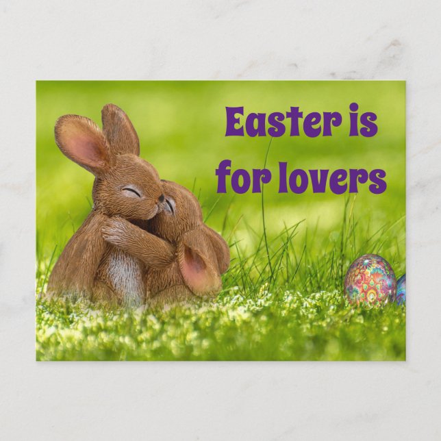 Easter Bunny Lovers Postcard (Front)