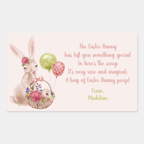 Easter Bunny Magical Poop Candy Sticker Label