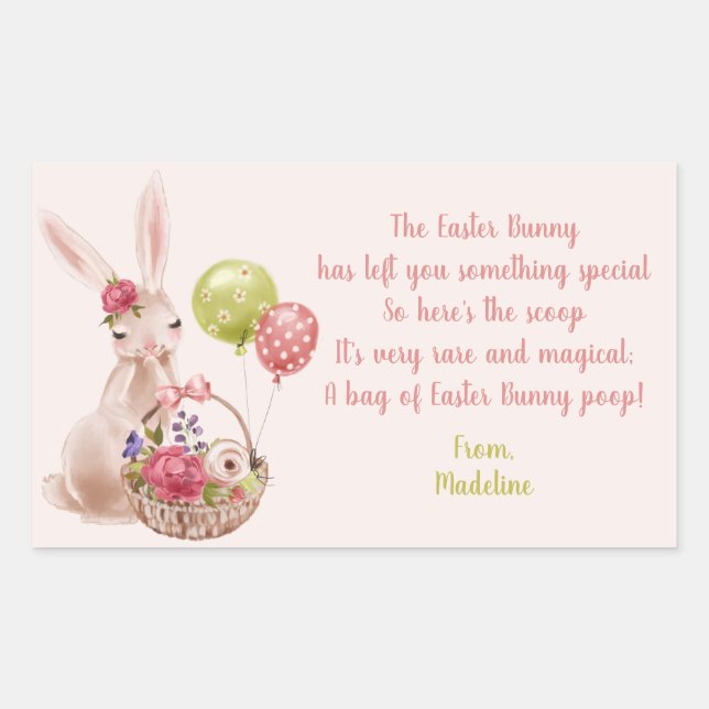 Easter Bunny Magical Poop Candy Sticker Label (Front)