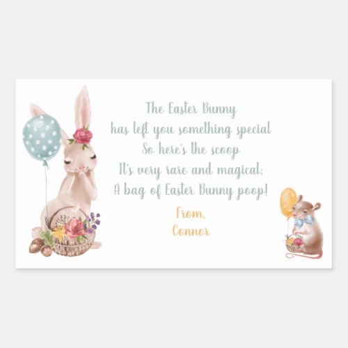 Easter Bunny Magical Poop Candy Sticker Label