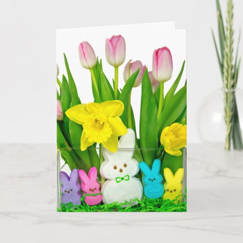 Easter Bunny Marshmallow Candy Holiday Card