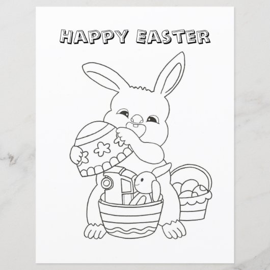 Easter Bunny Maze & coloring page Activity Sheet  (Back)