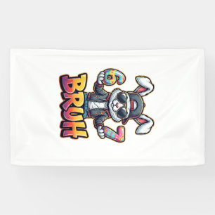 Easter Bunny Meme Bruh  Funny 6 7 Easter Eggs Desi Banner