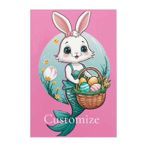 Easter Bunny Mermaid Thunder_Cove Acrylic Print