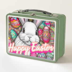 Easter Bunny Metal Lunch Box
