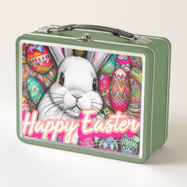 Easter Bunny Metal Lunch Box (Front)
