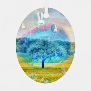  Easter Bunny Metal Ornament