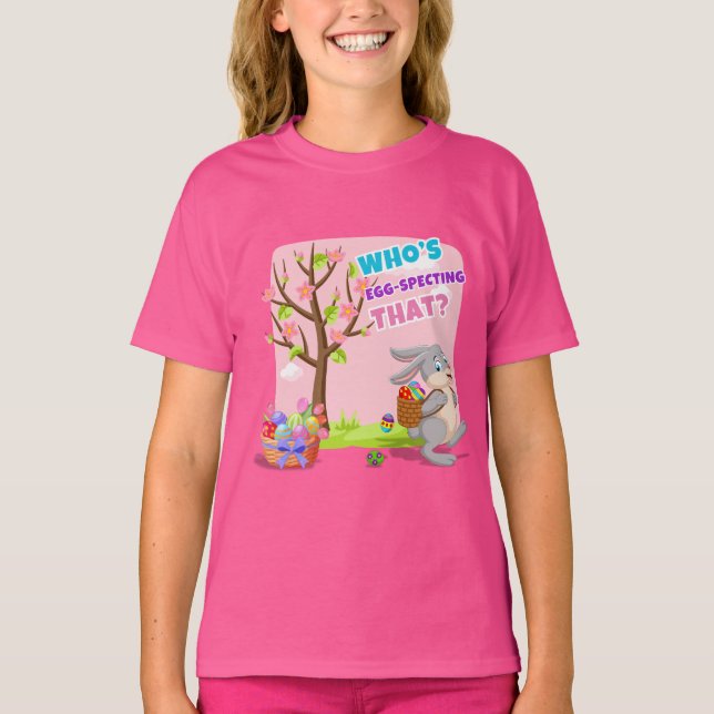 Easter Bunny Mischief Girl's  T-Shirt (Front)