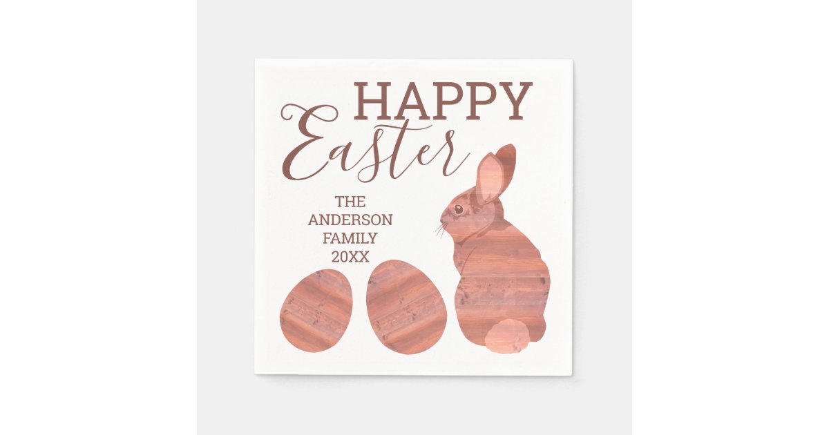Easter Bunny Modern Rustic Party Decorative Napkins Zazzle Com