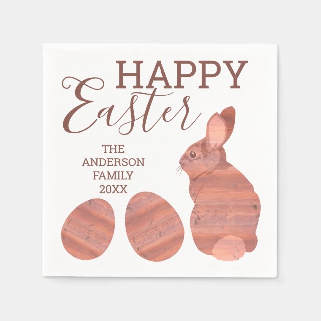 Easter Bunny Modern Rustic Party Decorative Napkins (Front)