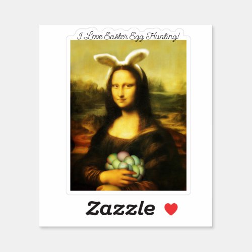 Easter Bunny Mona Lisa Sticker