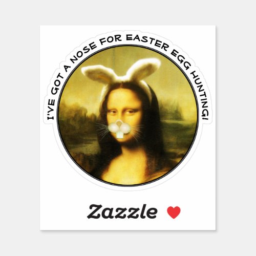 Easter Bunny Mona Lisa Sticker
