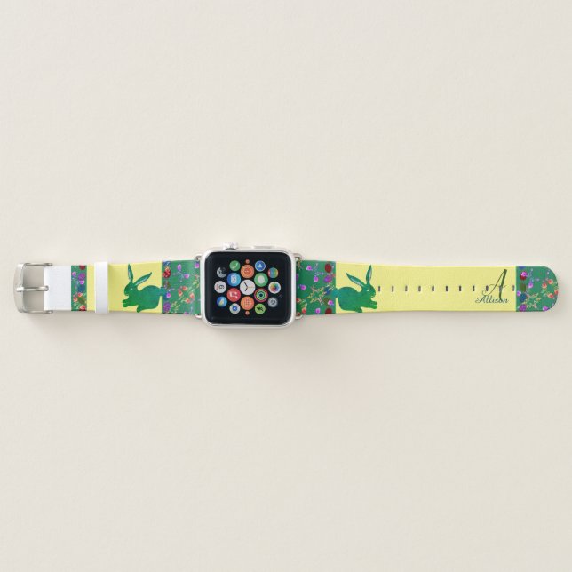 Easter Bunny Monogram  Apple Watch Band (Front)