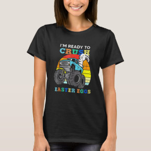 Easter Bunny Monster Truck Sunset Retro Boys Kids T-Shirt