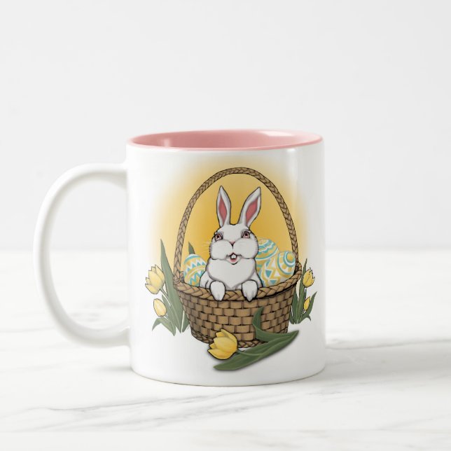 Easter Bunny Mug Coffee Cup Festive Bunny Cup (Left)