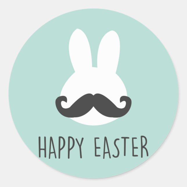 Easter Bunny Mustache Stickers (Front)