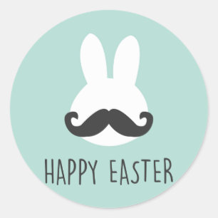 Easter Bunny Mustache Stickers